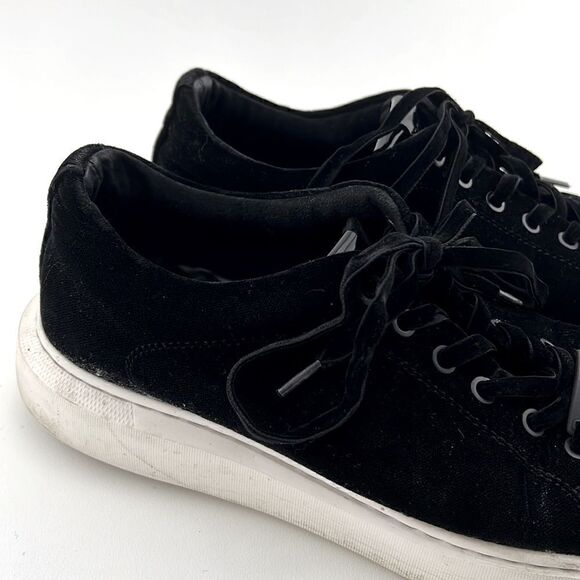 Pre-Loved Karl Lagerfeld Men US 8 Black Textile Leather Shoes Comfort Sneakers  - Picture 5 of 13